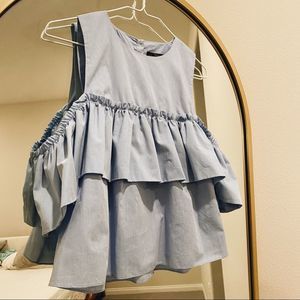 Zara Blue Babydoll Top